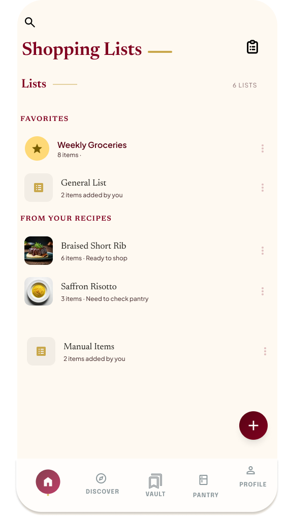 Shopping list mockup